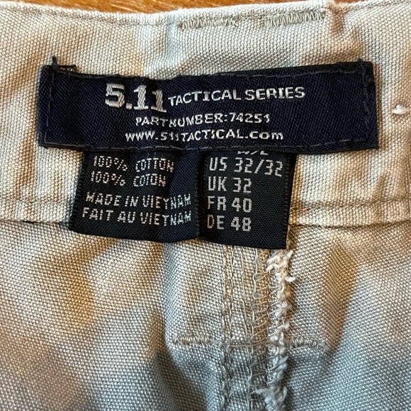 5.11 Tactical Canvas Cargo Pants Mens Size 32/32 Khaki Combat Style 74251 cotton - Picture 9 of 9